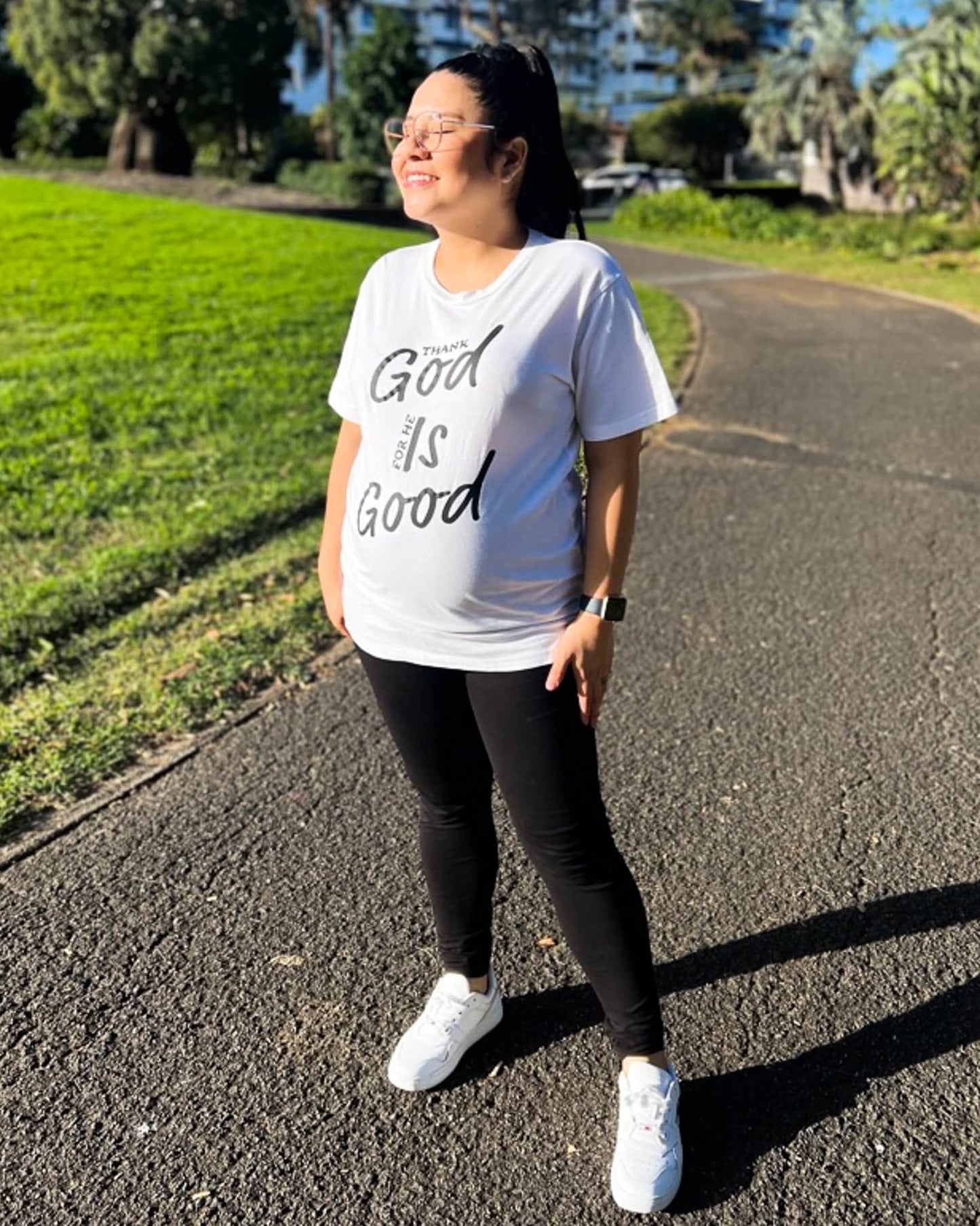 Unisex white t-shirt God is Good_Christian clothing australia