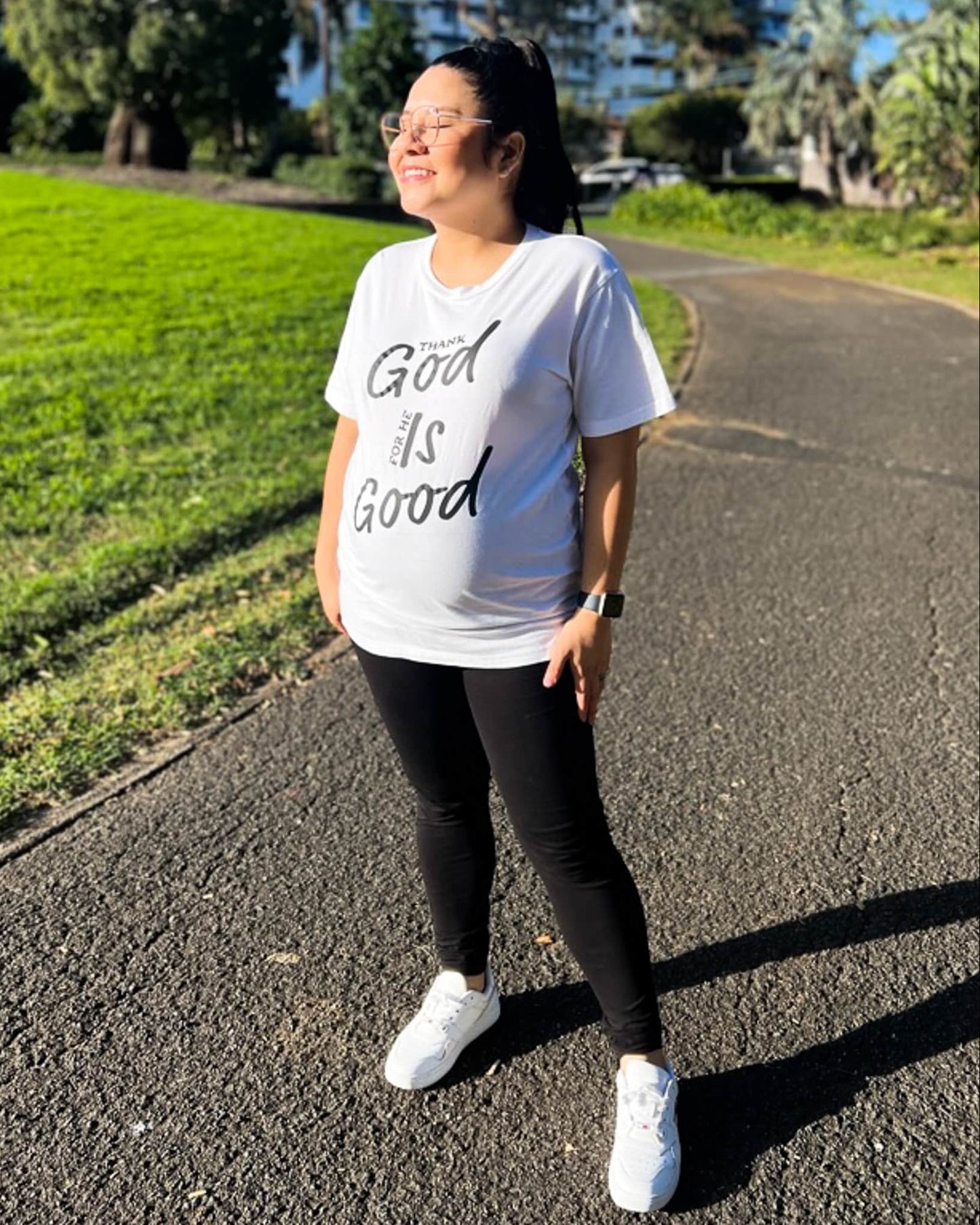 Unisex white t-shirt God is Good_Christian clothing australia