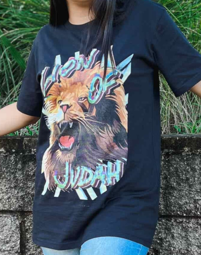 unisex lion of judah black t-shirt, christian clothing Australia