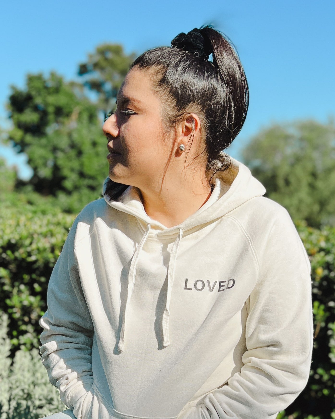 Loved Cross Hoodie - Beige