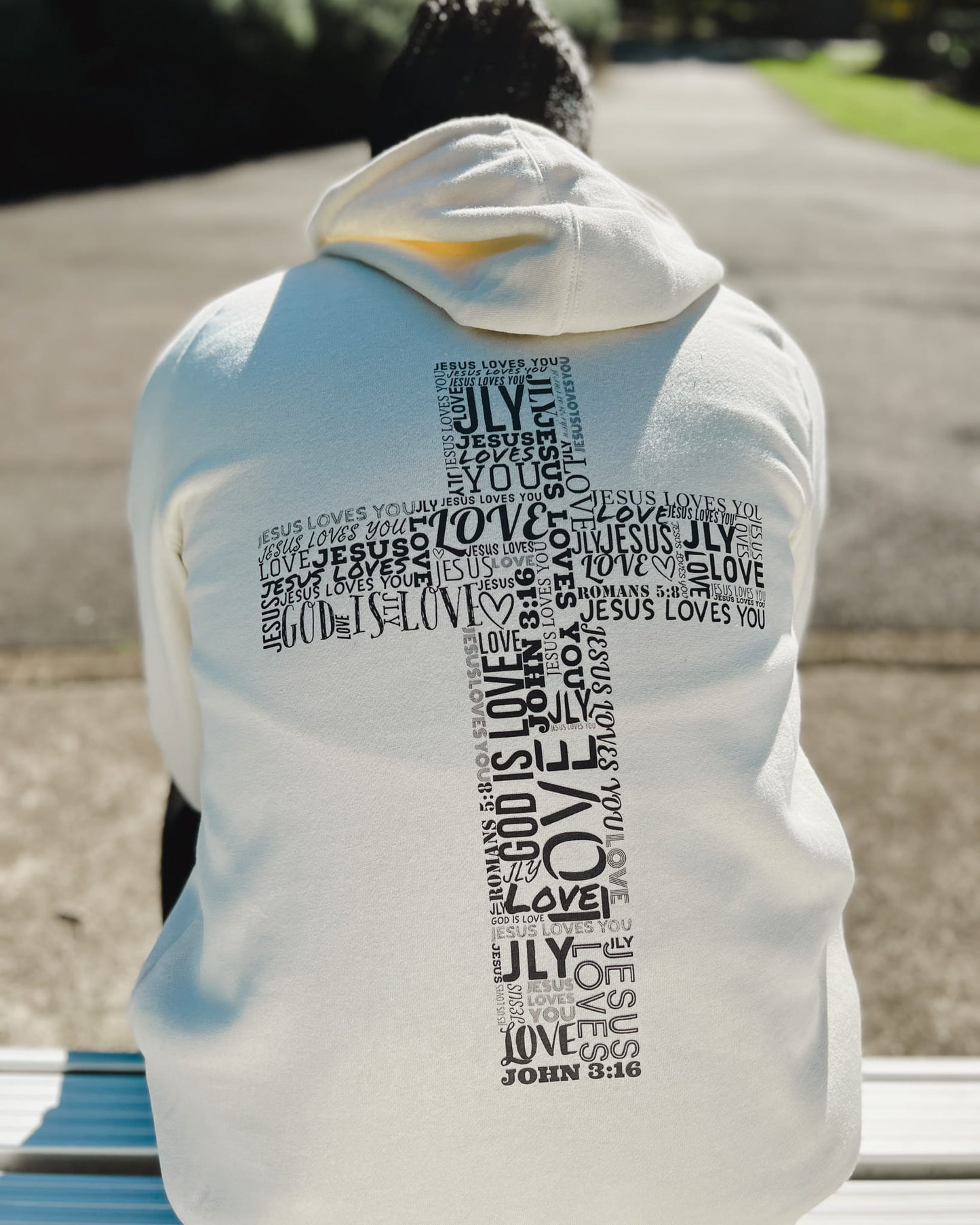 Loved Cross Hoodie - Beige