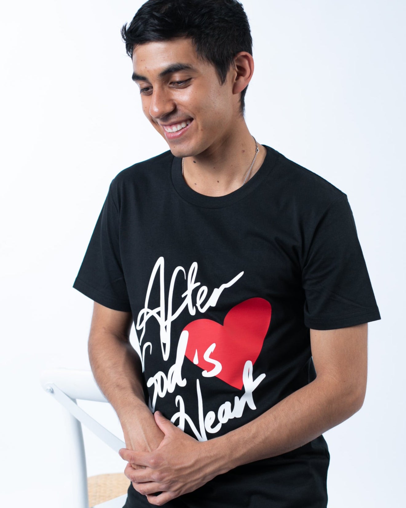 after God's heart black unisex t-shirt_christian clothing in australia