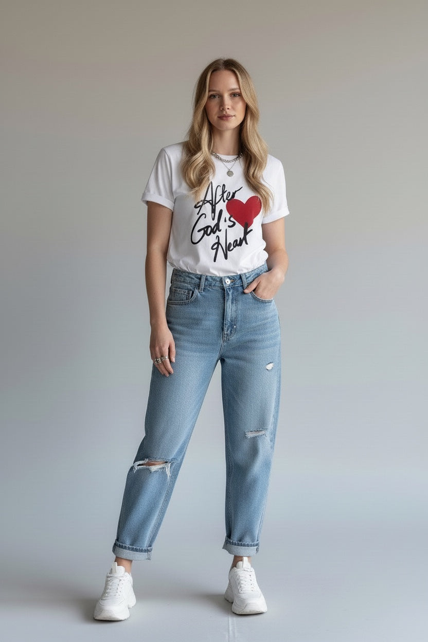 After God's Heart White Tee
