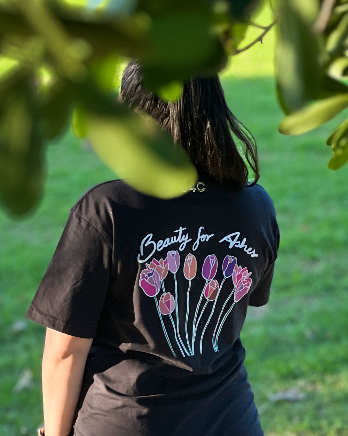 Beauty for ashes black christian t-shirt - mum_woman_christian clothes in australia