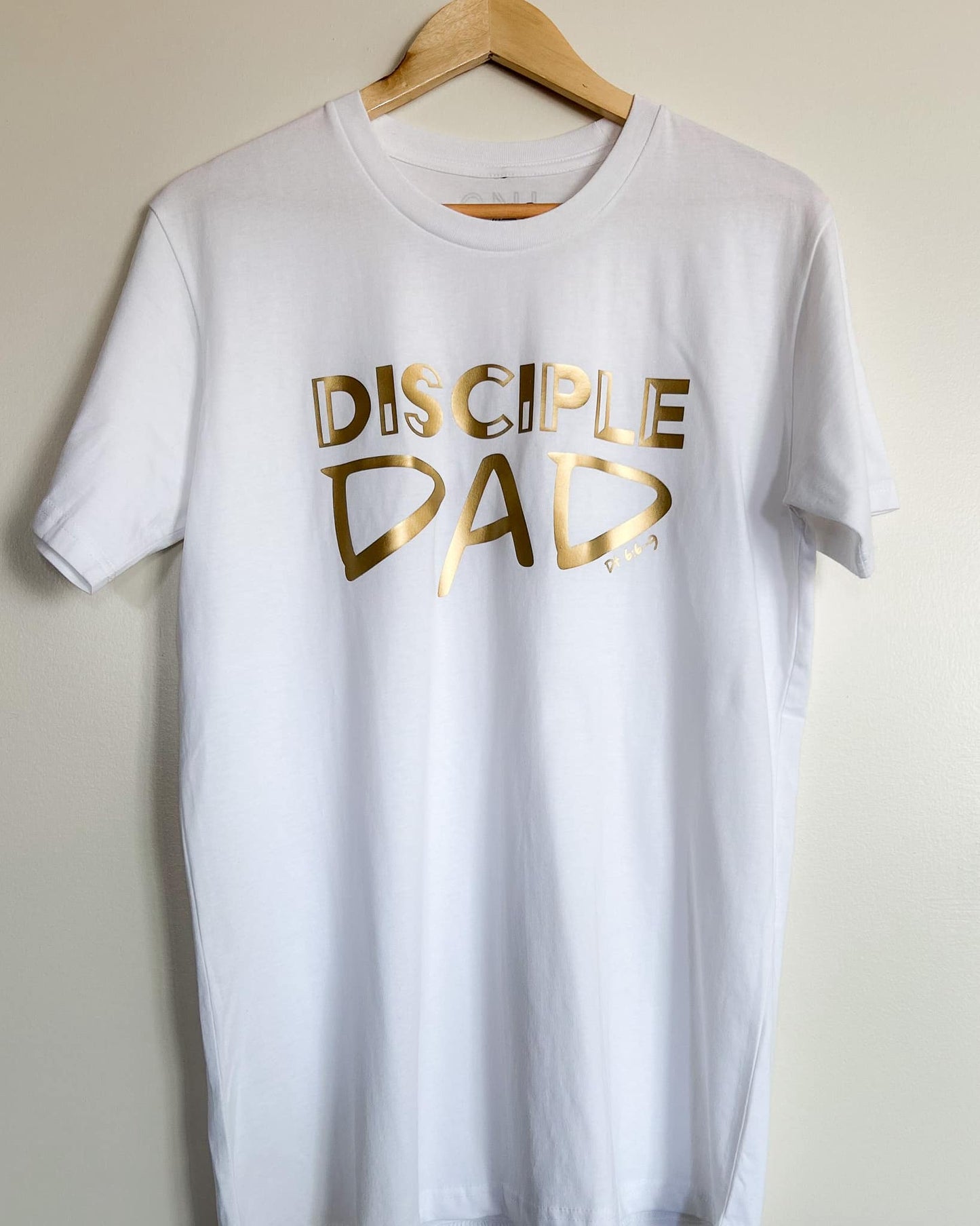 White and Gold Disciple Dad Tee