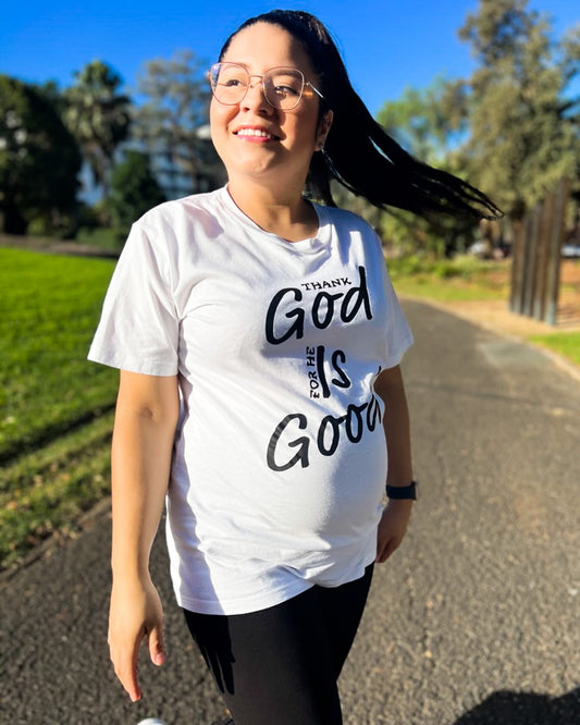 Unisex white t-shirt God is Good_Christian clothing australia