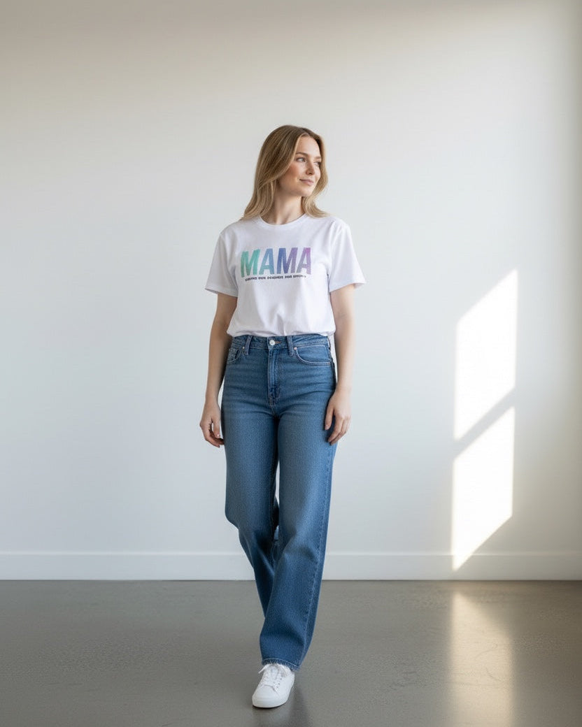 MAMA White Tee - Clothed with Strength and dignity