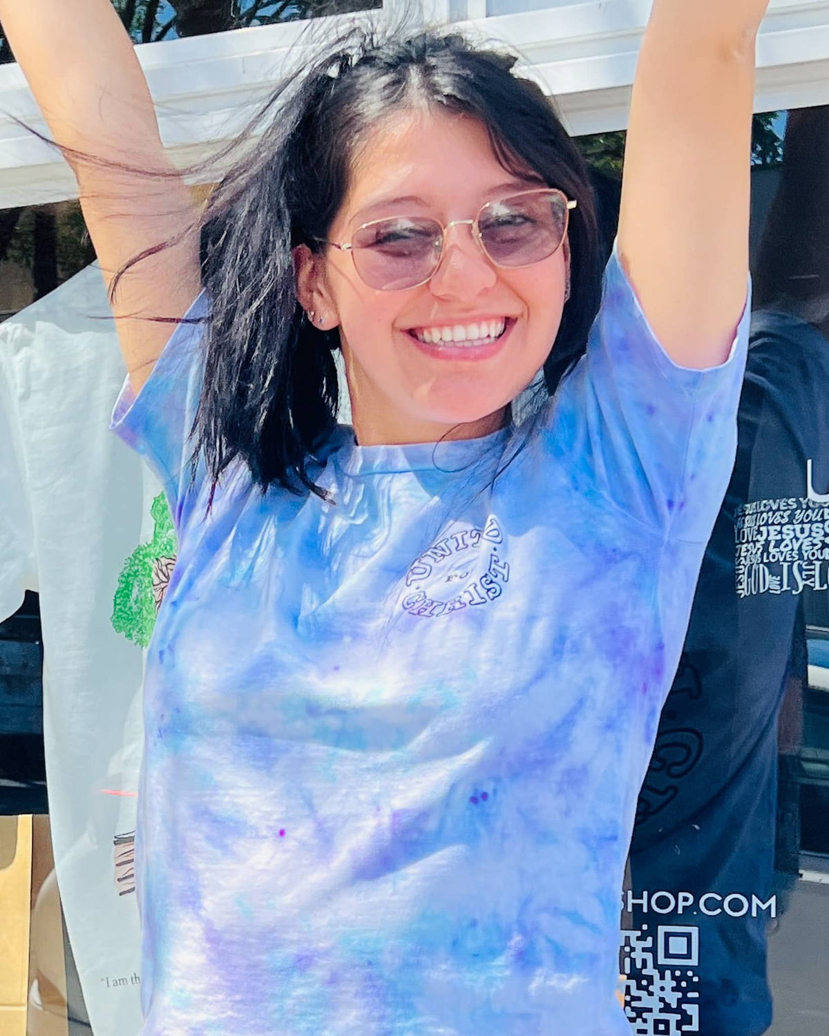 United for Christ Blue & Purple Tie dye