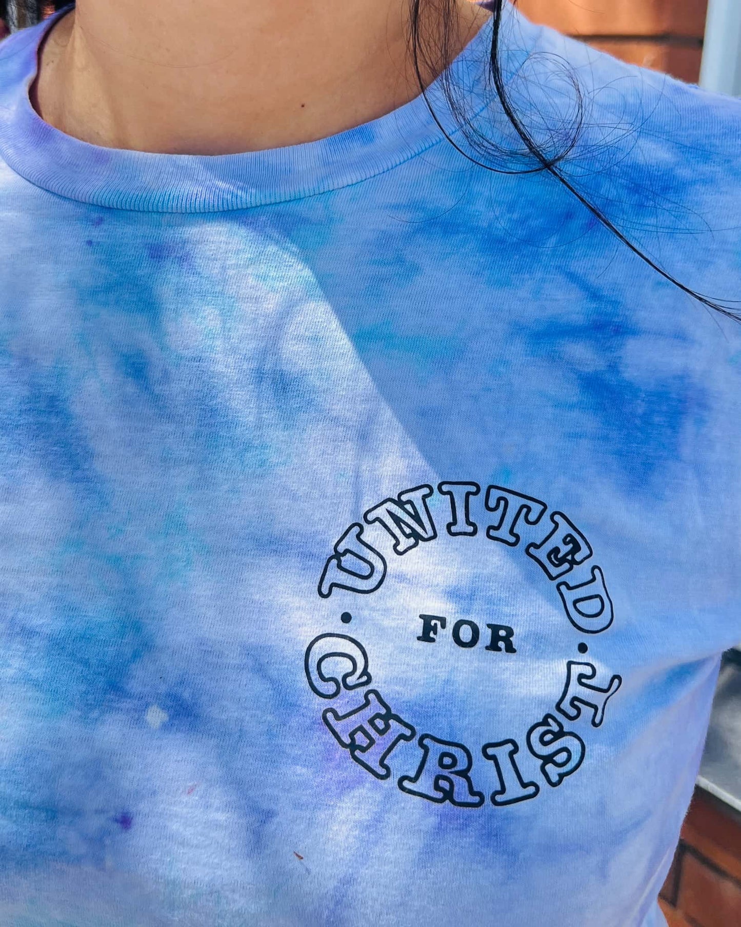 United for Christ Blue & Purple Tie dye