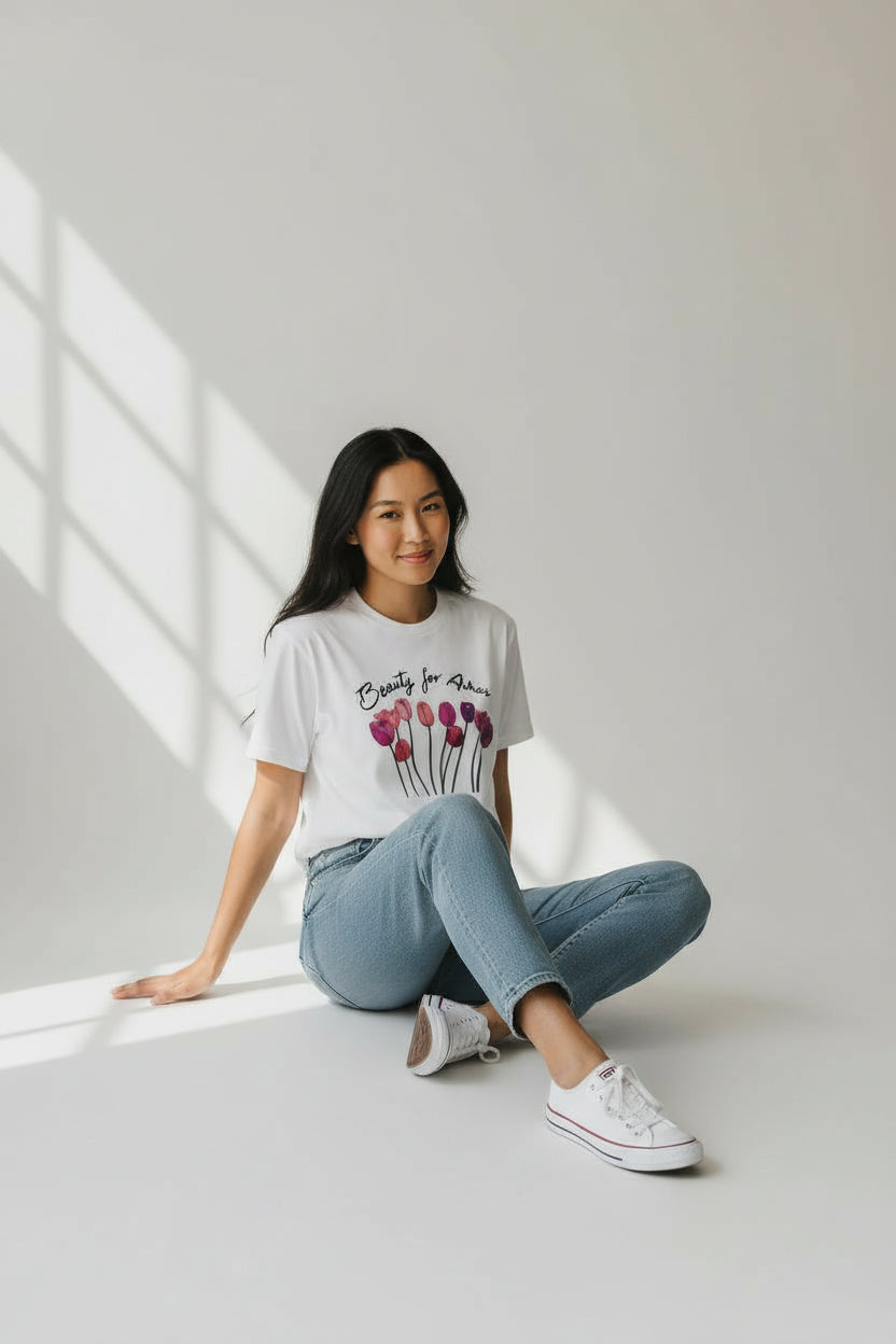 Beauty for Ashes White Tee