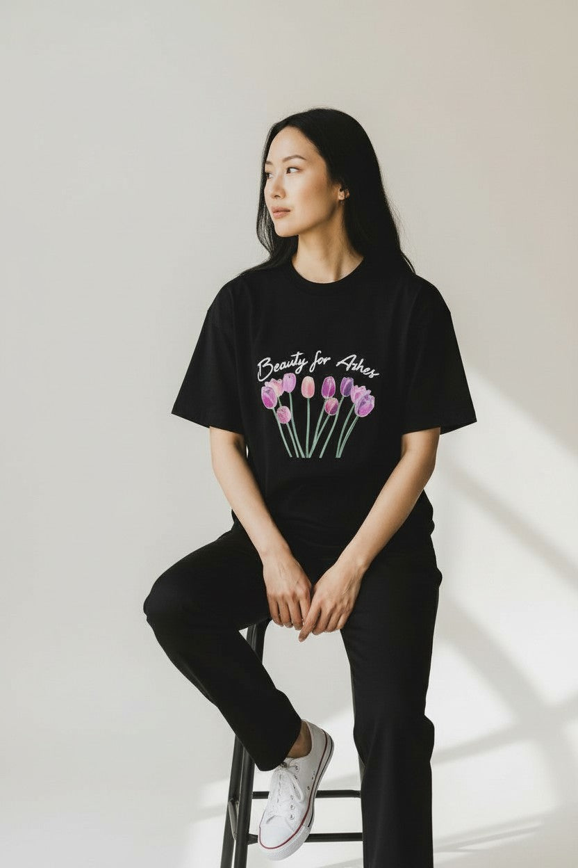 Beauty for Ashes Black Tee