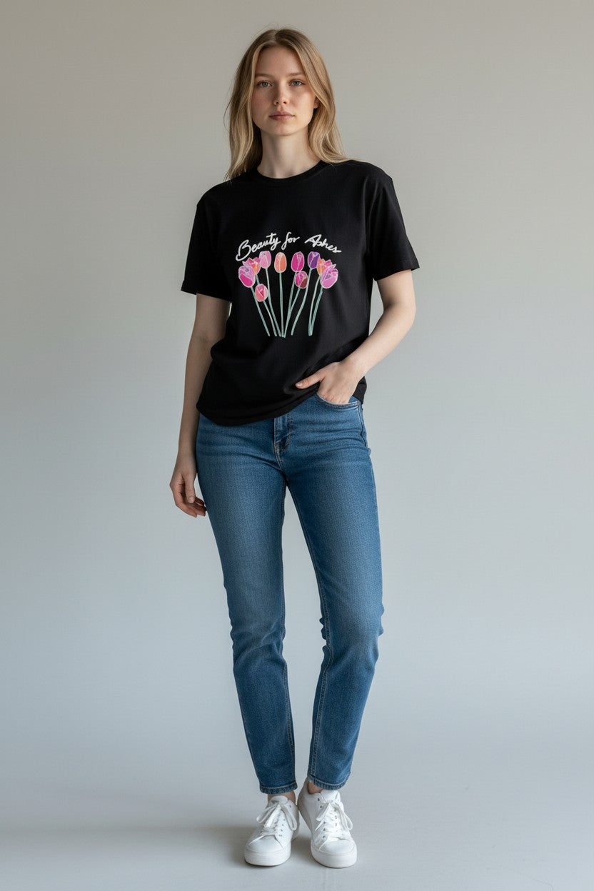 Beauty for Ashes Black Tee