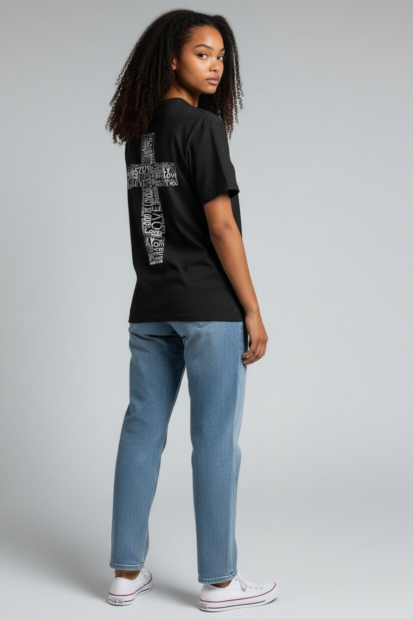 Loved Cross Black Tee