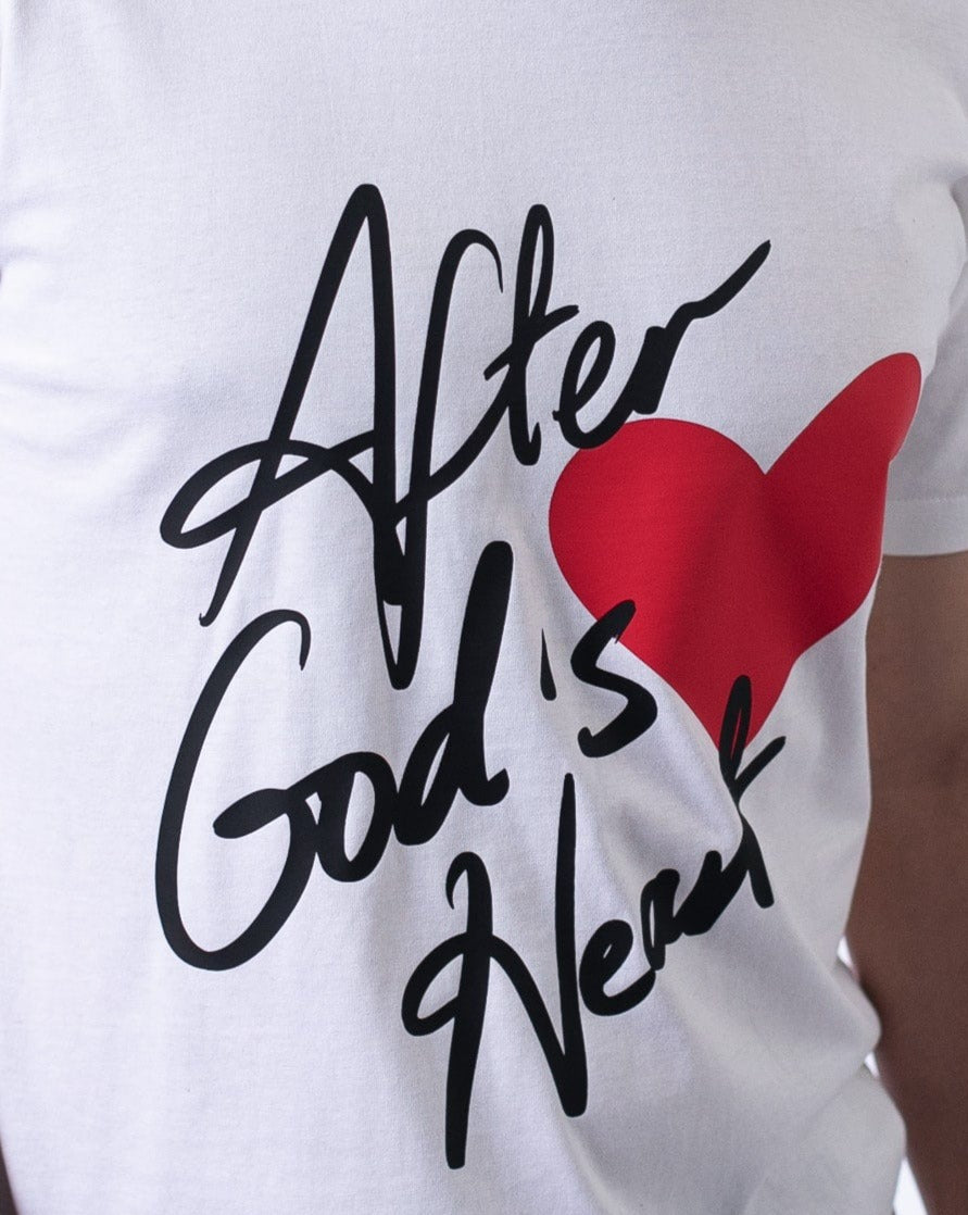 after God's heart white_red unisex t-shirt_christian clothing in australia