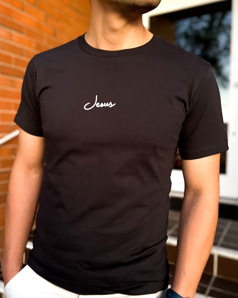 Alive black christian t-shirt with a cross_christian clothing in australia