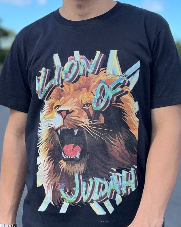 unisex lion of judah black t-shirt, christian clothing Australia