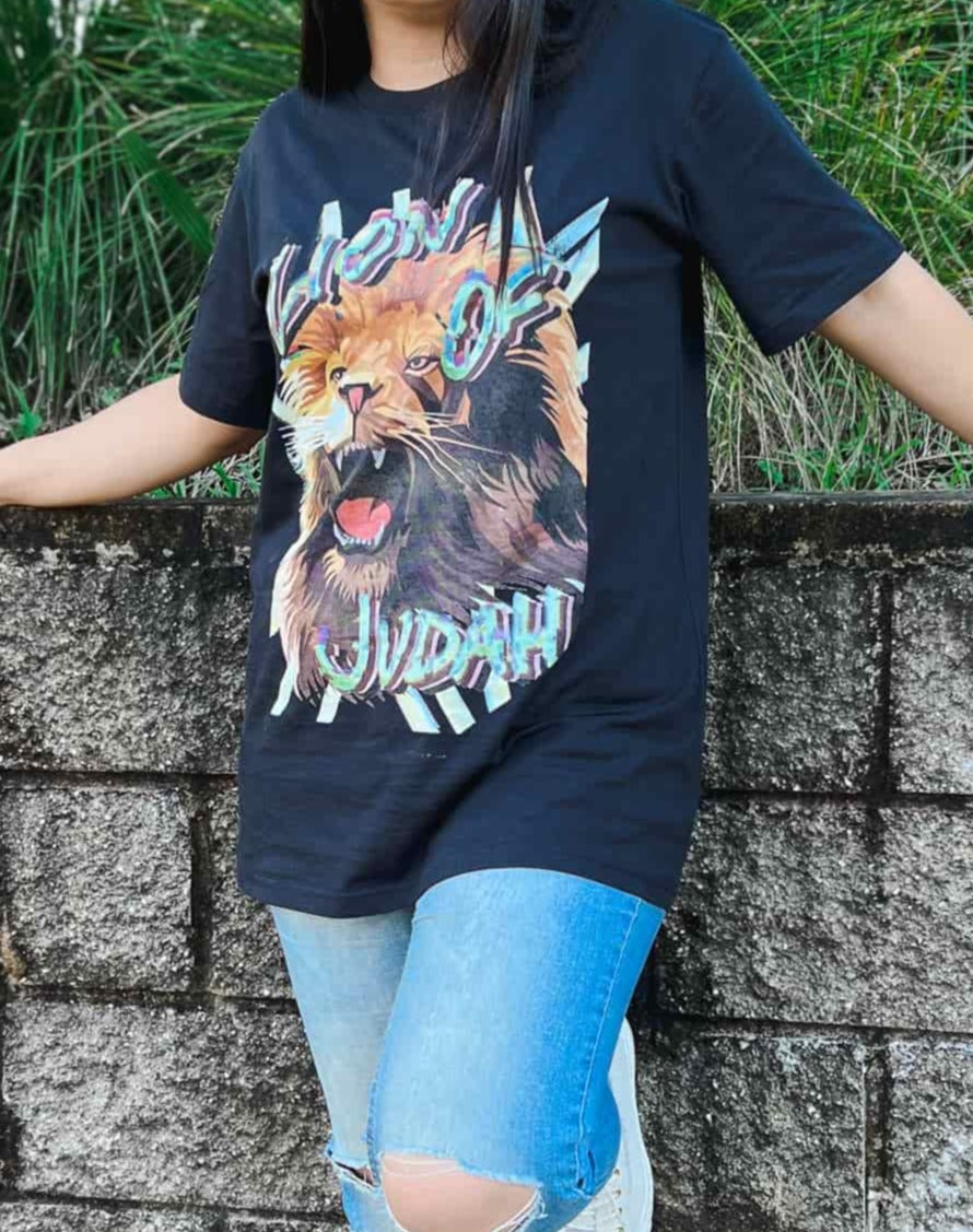 unisex lion of judah black t-shirt, christian clothing Australia