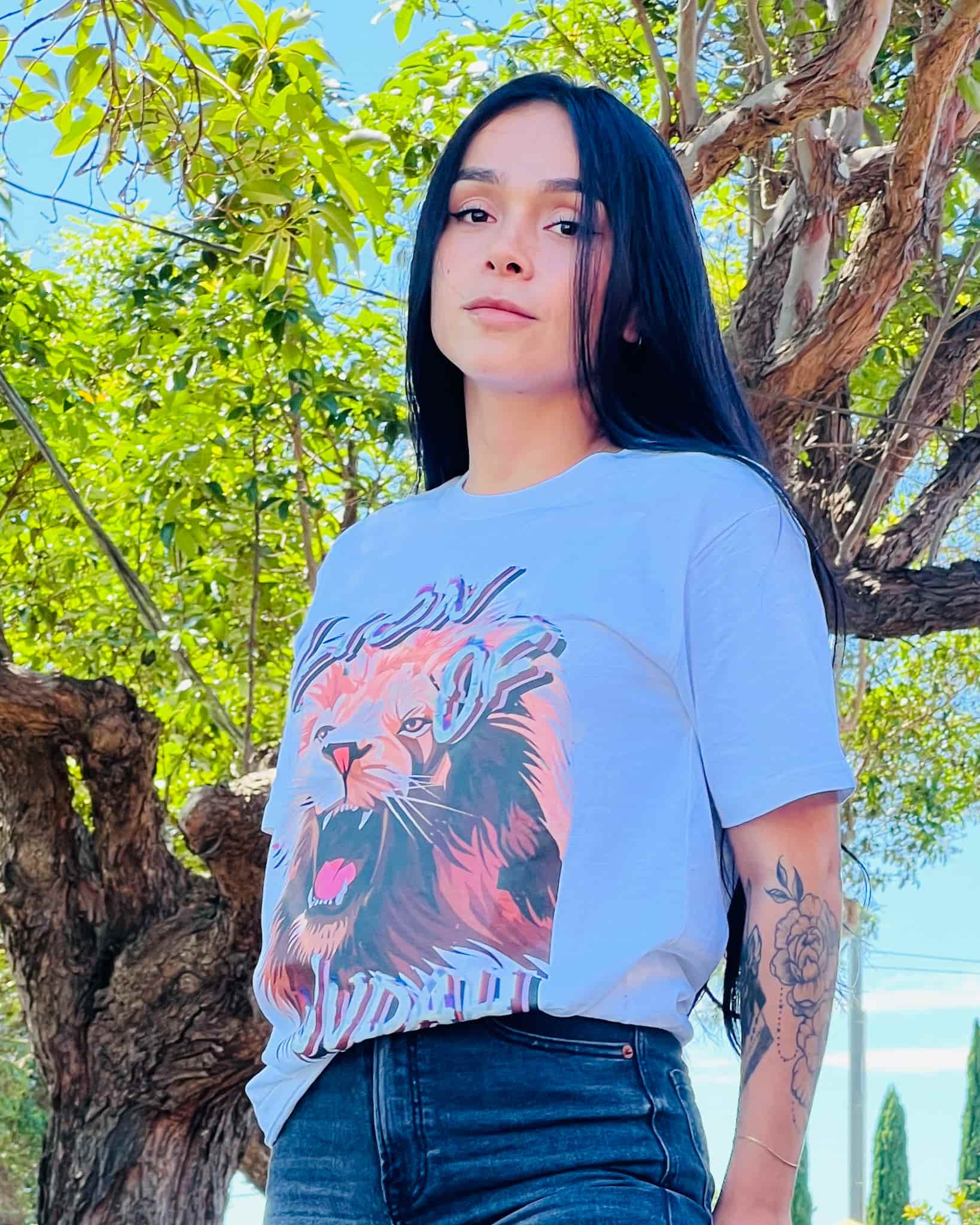 unisex lion of judah white t-shirt, christian clothing Australia