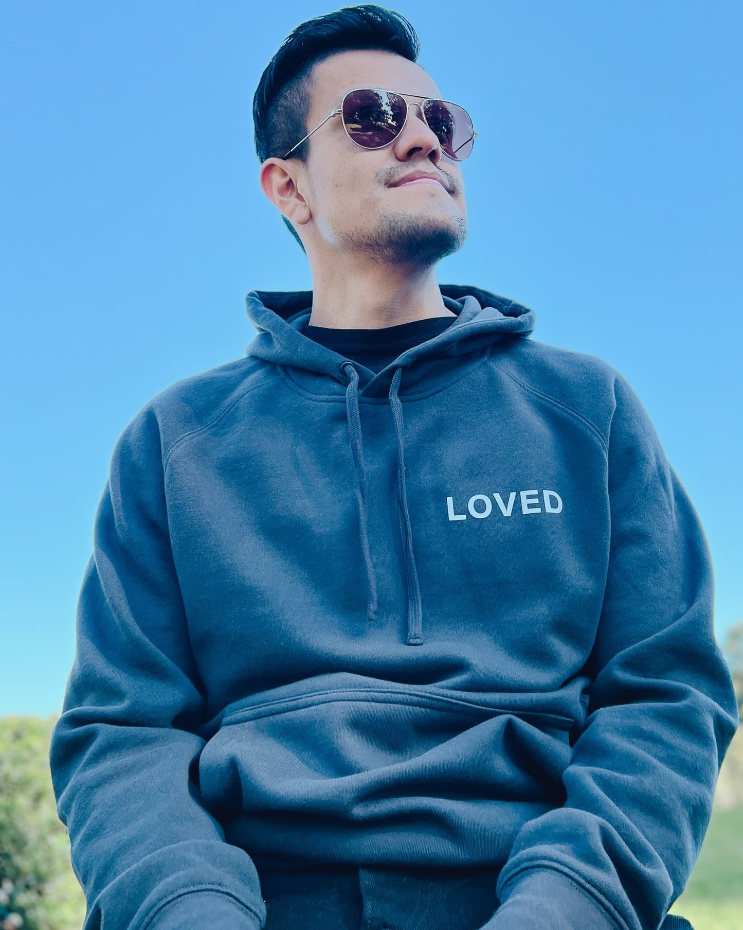 Loved Cross Hoodie - Charcoal