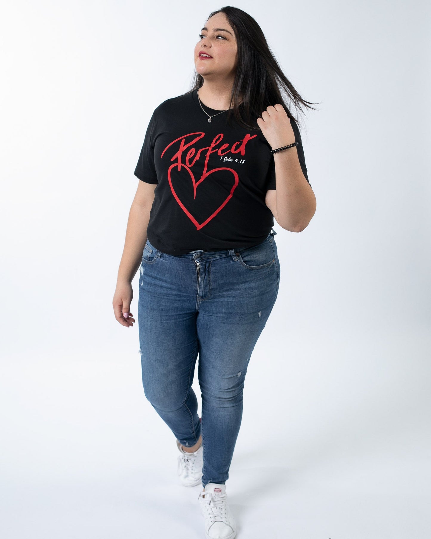 Black and red unisex christian t-shirt, Perfect Love T-Shirt, Christian clothing australia